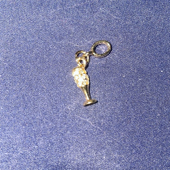 Effy Champagne Flute Charm With Rhinestones (Gold Tone) - Picture 2 of 2